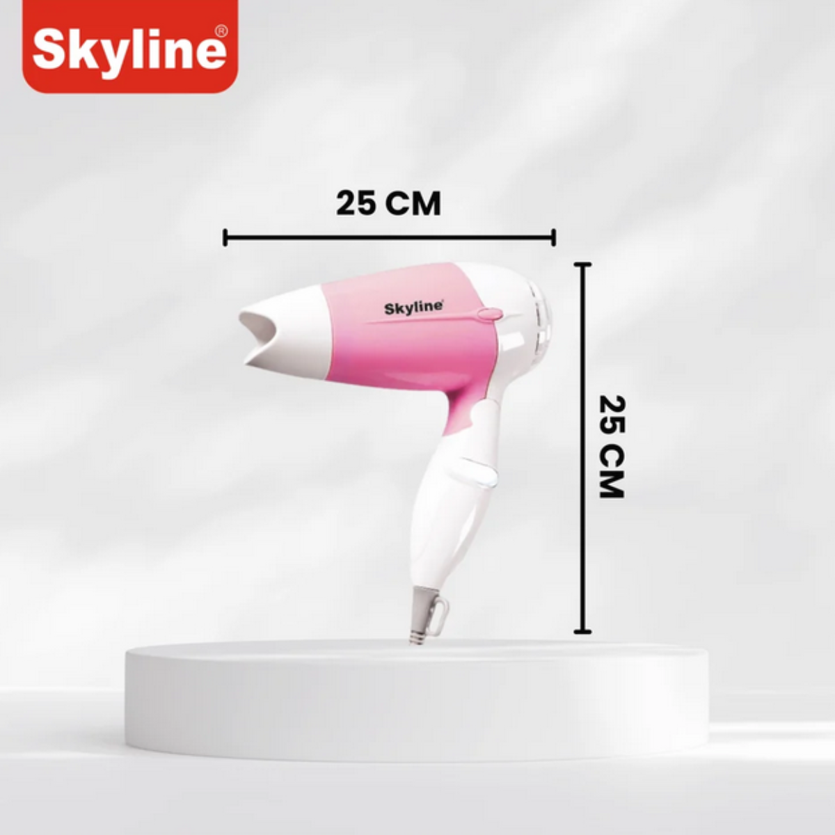 Skyline 700 Watts Hair Dryer with Cool Shot & Foldable Handle, Pink & White - VTL-8383