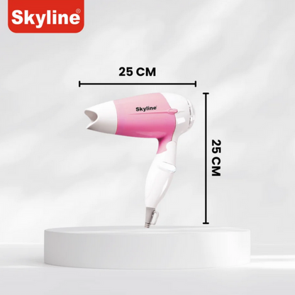 Skyline 700 Watts Hair Dryer with Cool Shot & Foldable Handle, Pink & White - VTL-8383