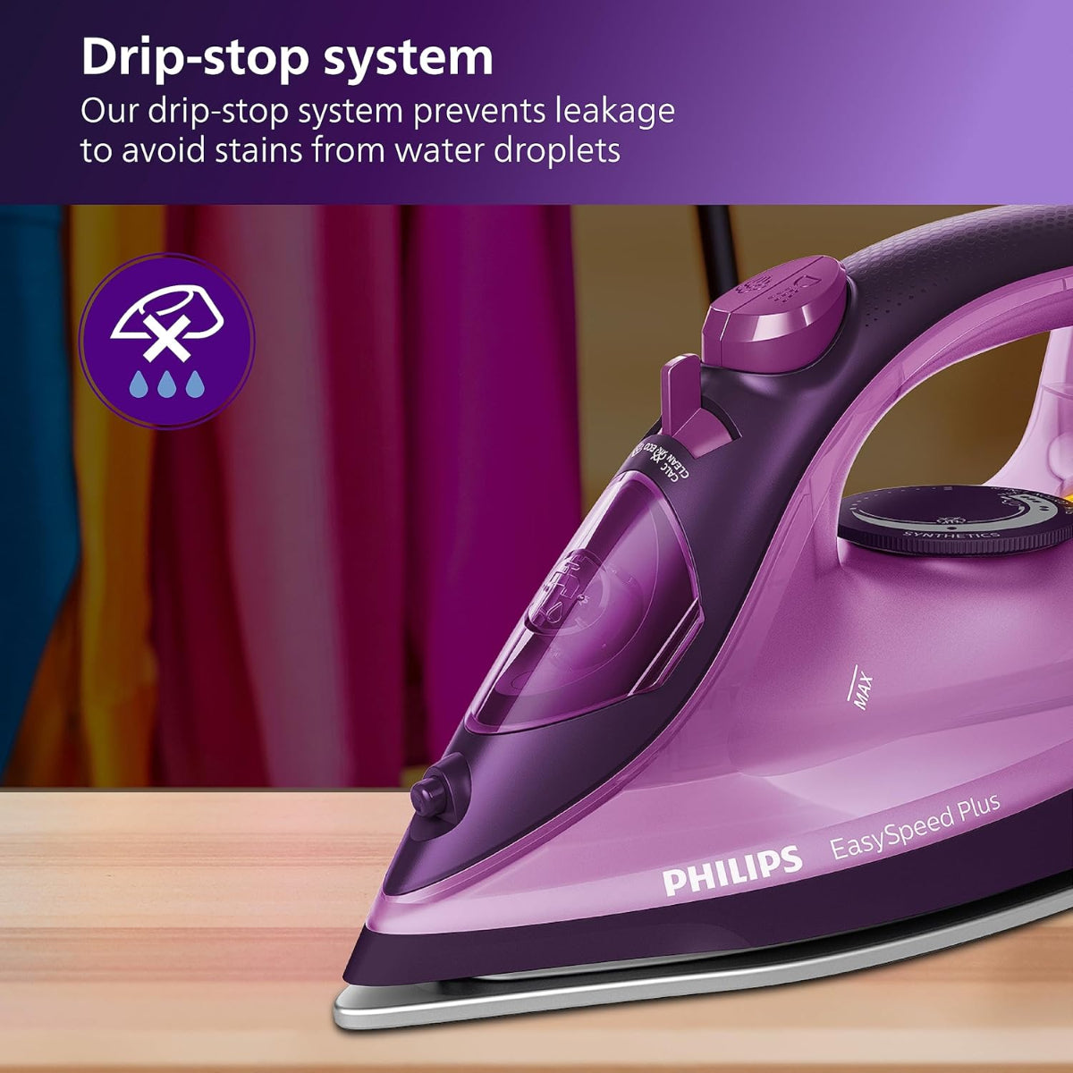 Philips 2400 Watt Easyspeed Plus Steam Iron, Ceramic Soleplate  - GC2147/30