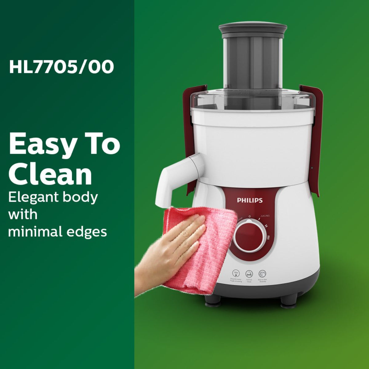 Philips 700 Watt Powerful Juicer with Full Apple feeding tube - HL7705/00