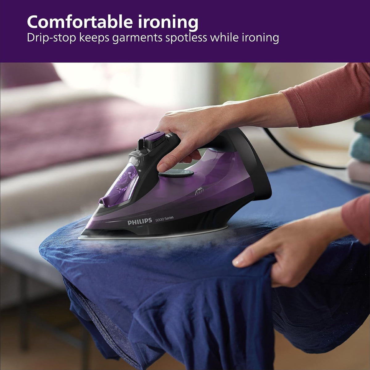 Philips 2400 Watt Steam Iron, Steam glide Plus Soleplate Iron - DST5030/80