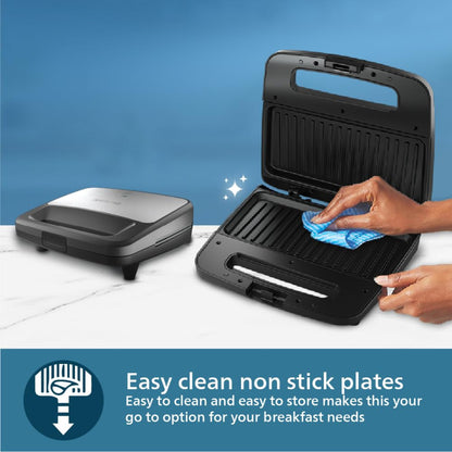 Philips 700 Watts Panini Sandwich Makers XL Sized, Black - HD2289/00