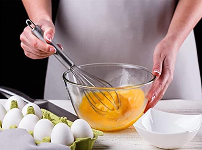Stainless Steel Kitchen Utensil Balloon Shape Wire Whisk, Egg Beater, Kitchen Tool, NO 1 (Silver), Standard