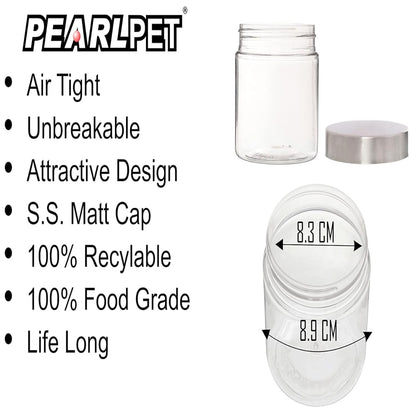 Plus Round Jars with Steel caps Set of 6 - 500 ml