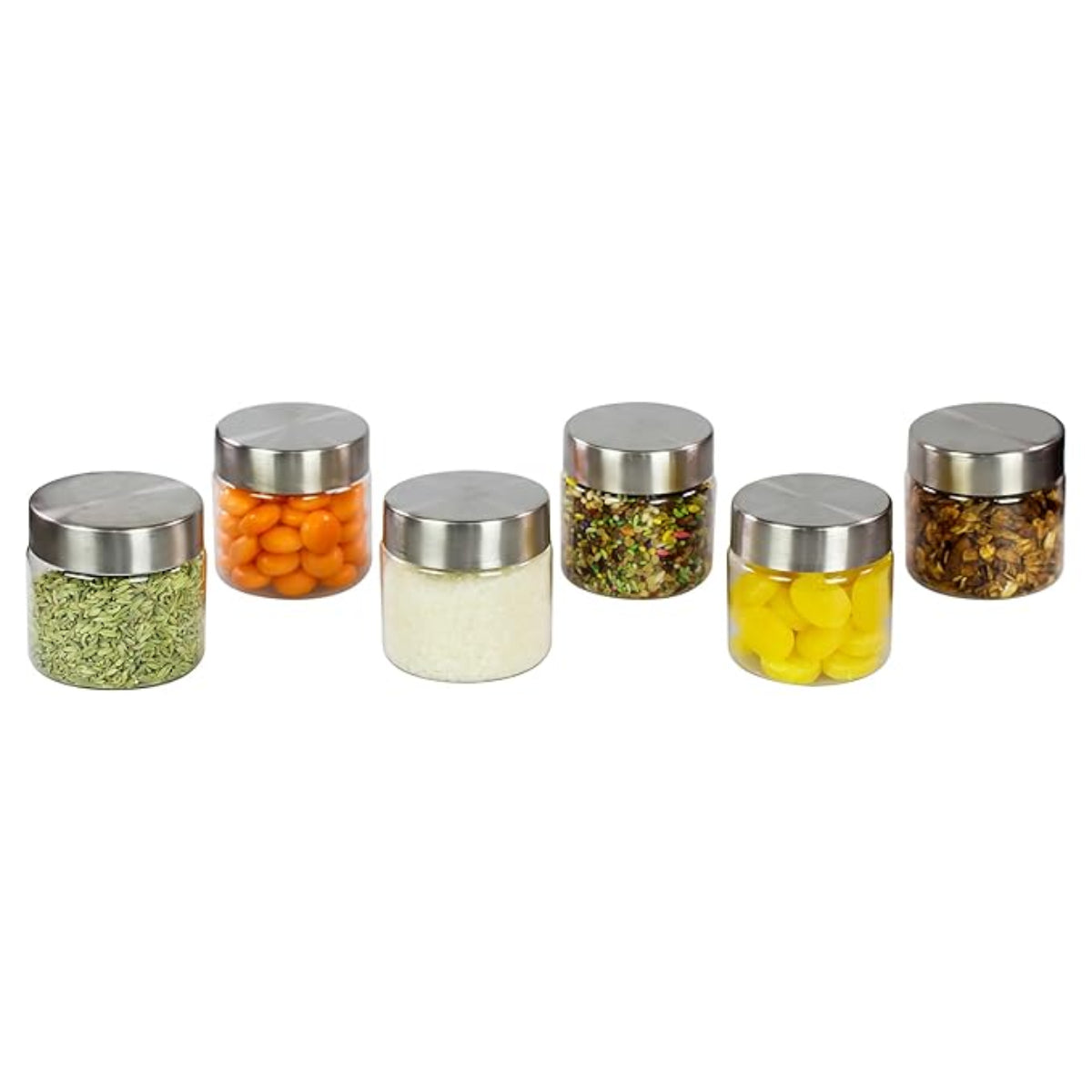Plus Round Jars with Steel caps Set of 6 - 200 ml
