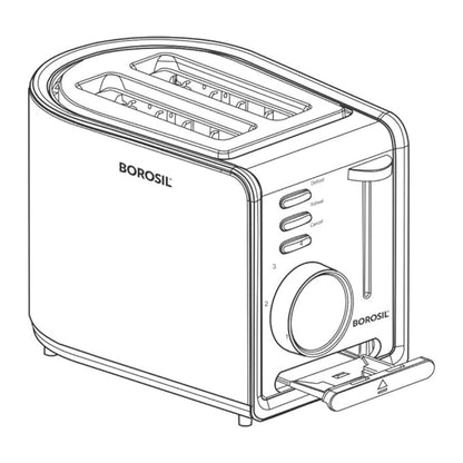 Borosil SS Krispy Pop-Up Toaster 850 W