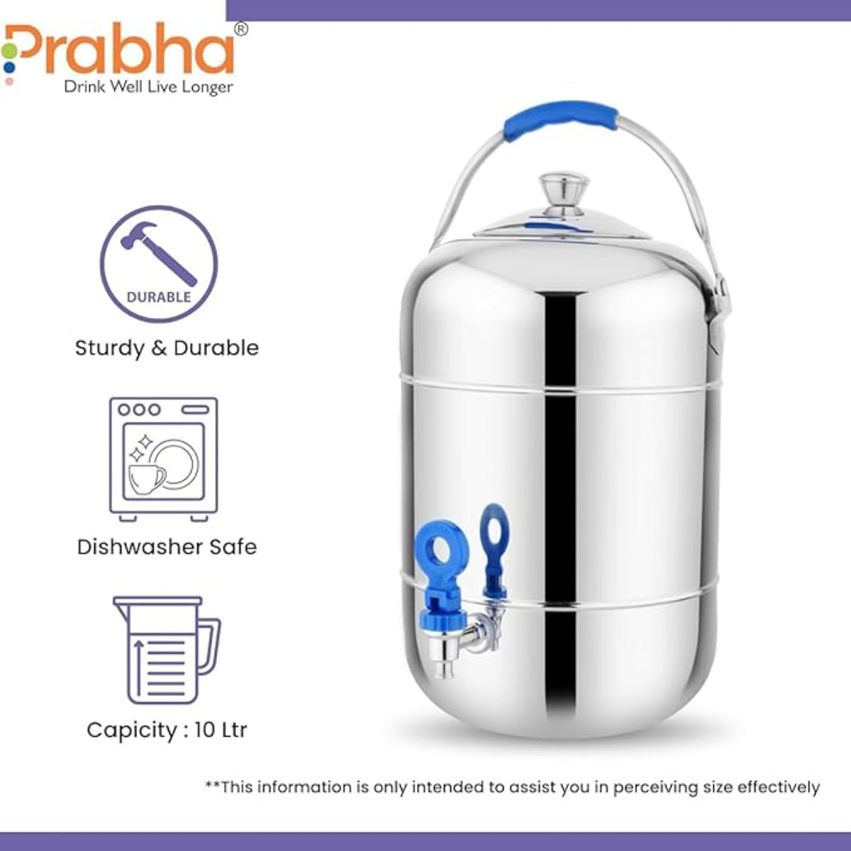 Prabha Fresho Water Jug | Container 10 Liters with Tap
