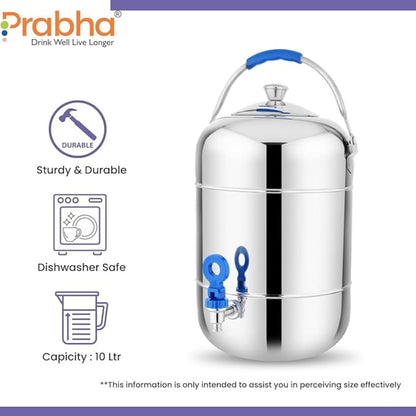 Prabha Fresho Water Jug | Container 10 Liters with Tap