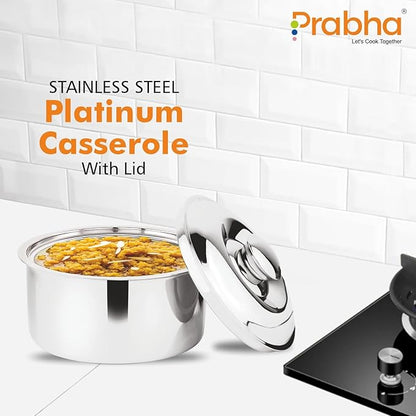 Prabha Platinum Casserole with Lid