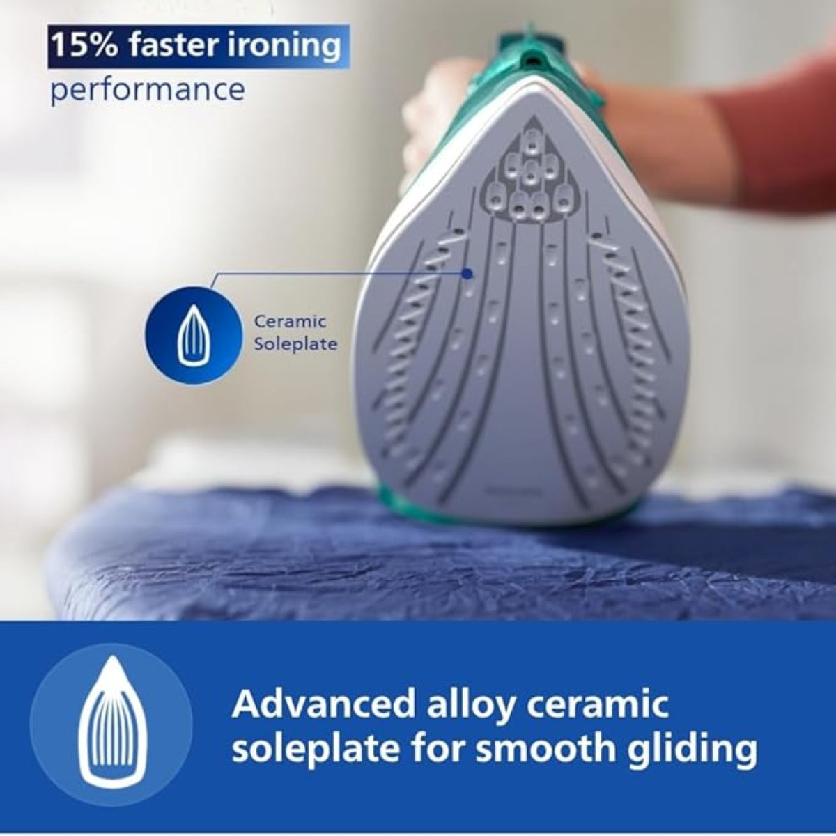 Philips 2400 Watt Easyspeed Plus Steam Iron, Ceramic Soleplate  DST3030/70