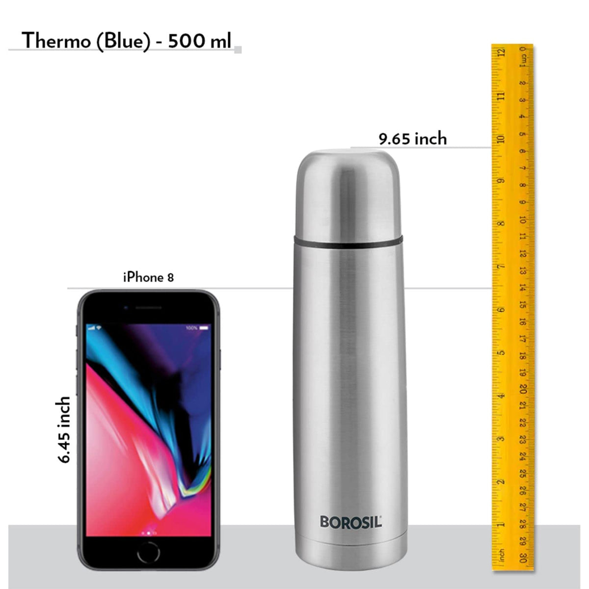 Borosil Thermo Blue 1000 ml Stainless Steel Bottle