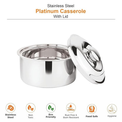 Prabha Platinum Casserole with Lid