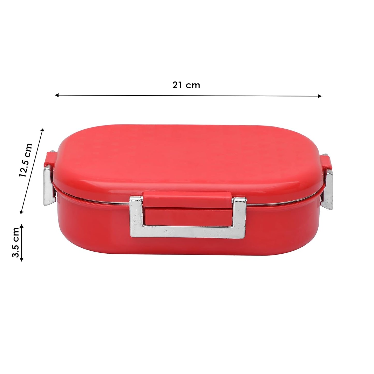 Jaypee Stainless Steel Insulated Airtight, Leak Resistant Lunch Box with Spoon Snapsteel Red Stainless Steel Lunch Pack for Office & School Use 650 ml