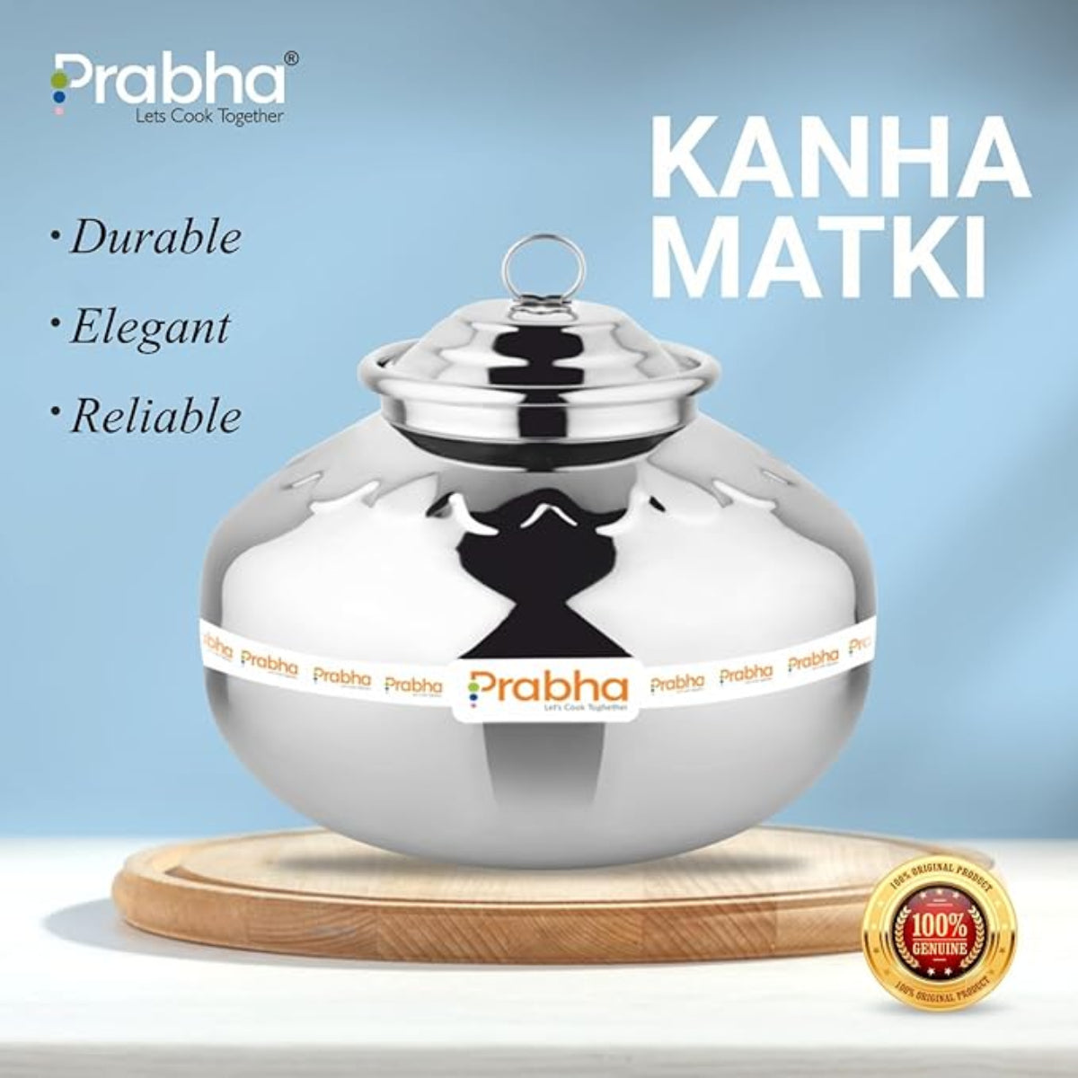 Prabha Stainless Steel Kanha Matki / Waterpot