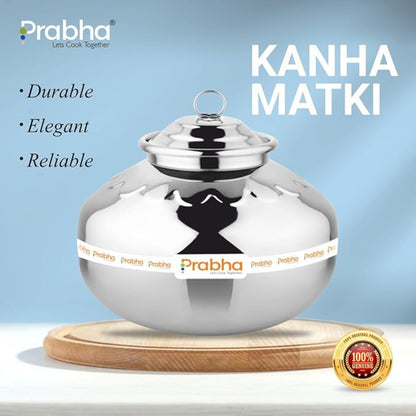 Prabha Stainless Steel Kanha Matki / Waterpot