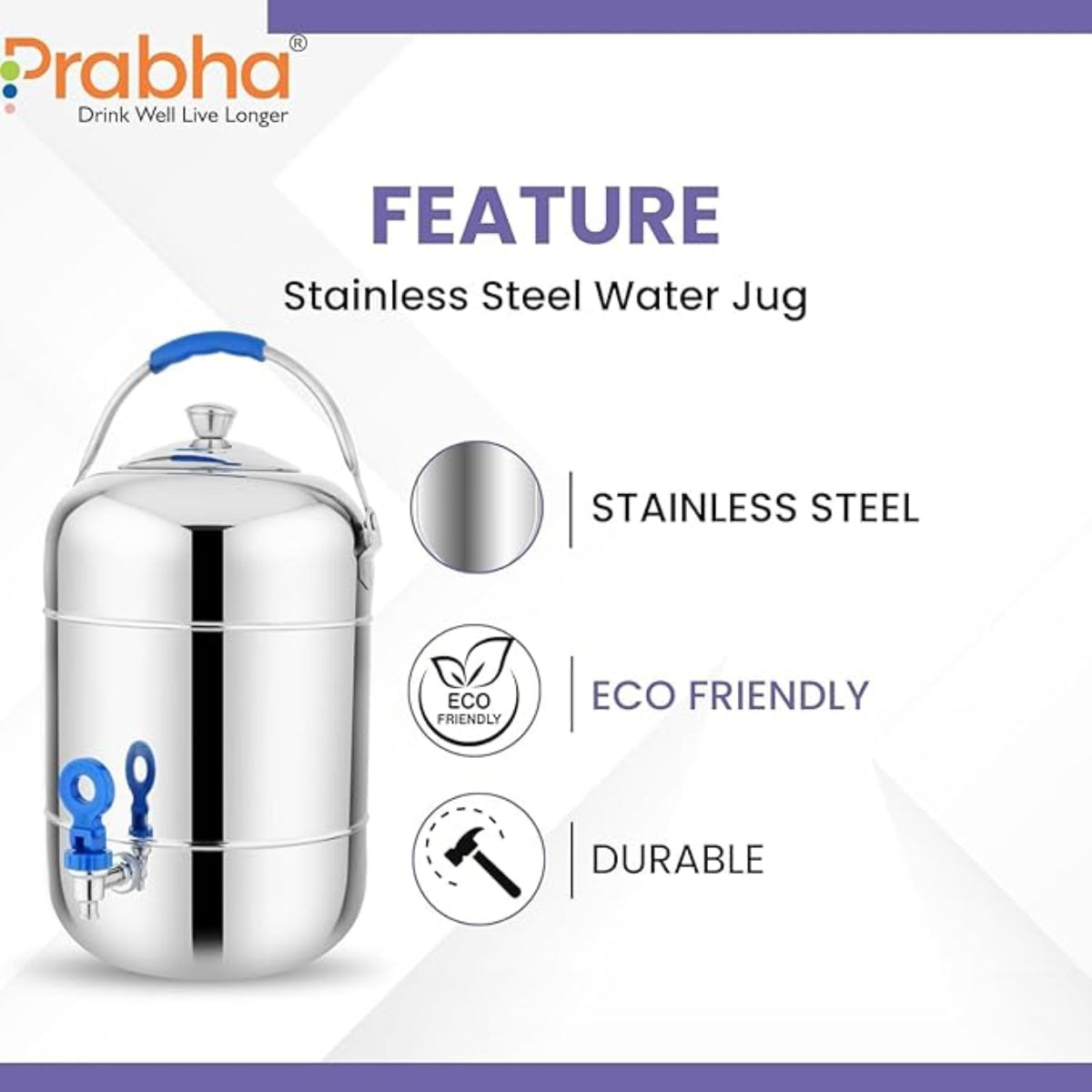Prabha Fresho Water Jug | Container 10 Liters with Tap