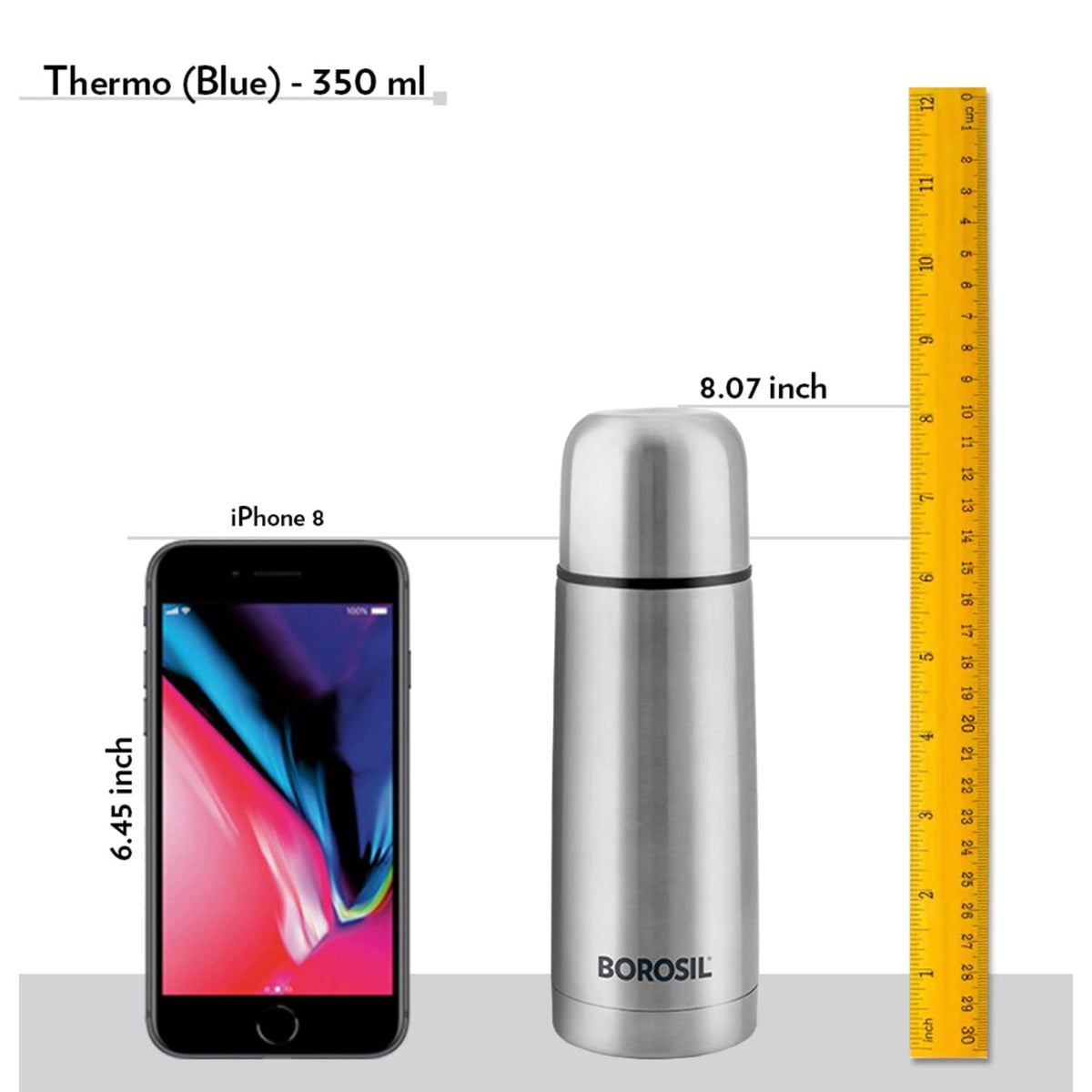 Borosil Thermo Blue 1000 ml Stainless Steel Bottle