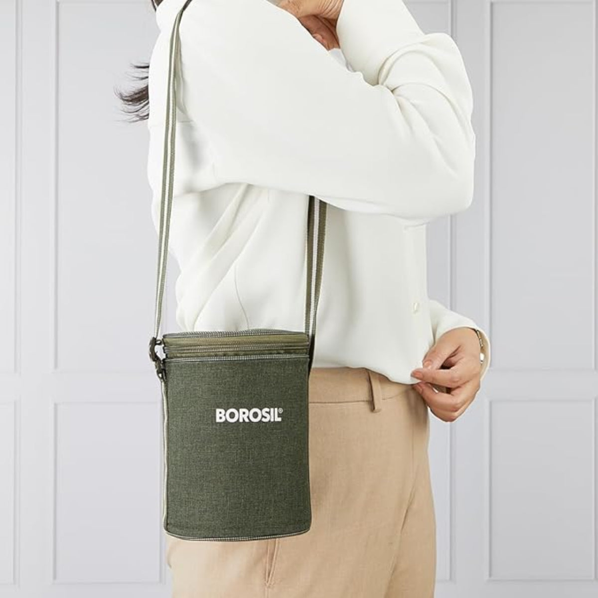 Borosil Glory Green Stainless Steel Lunch Box 3 pcs Container Set (280 ml Each)