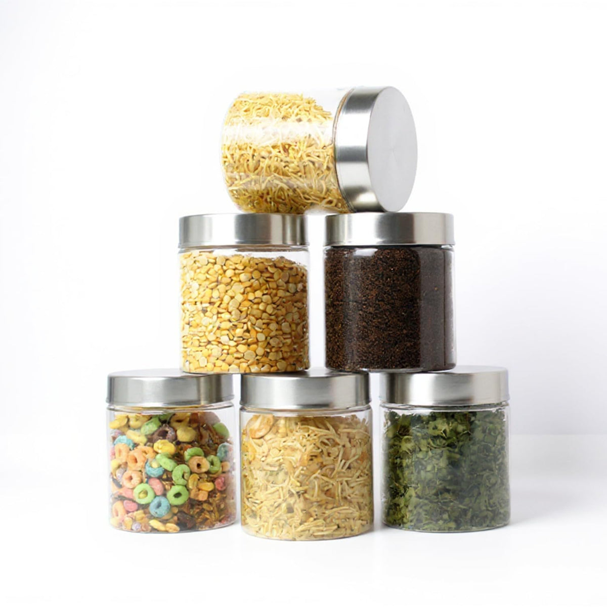 Plus Round Jars with Steel caps Set of 6 - 500 ml