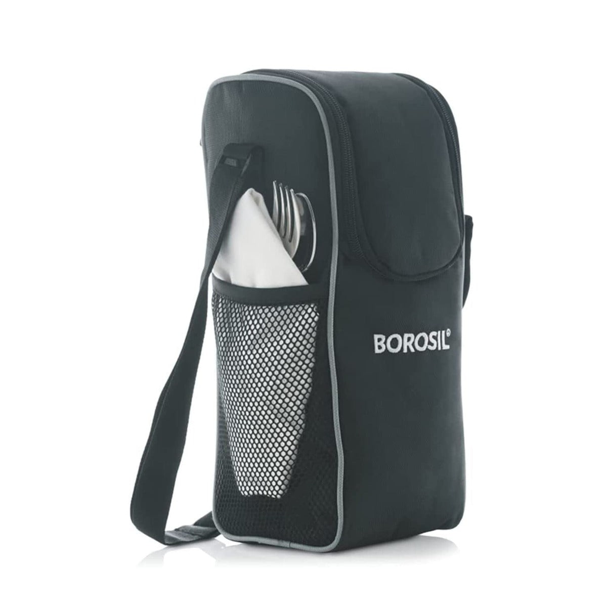 Borosil - Hot-N-Fresh Stainless Steel Insulated Lunch Box, Set of 3 (1pcs 350 ml + 2pcs 420 ml) with included black cover