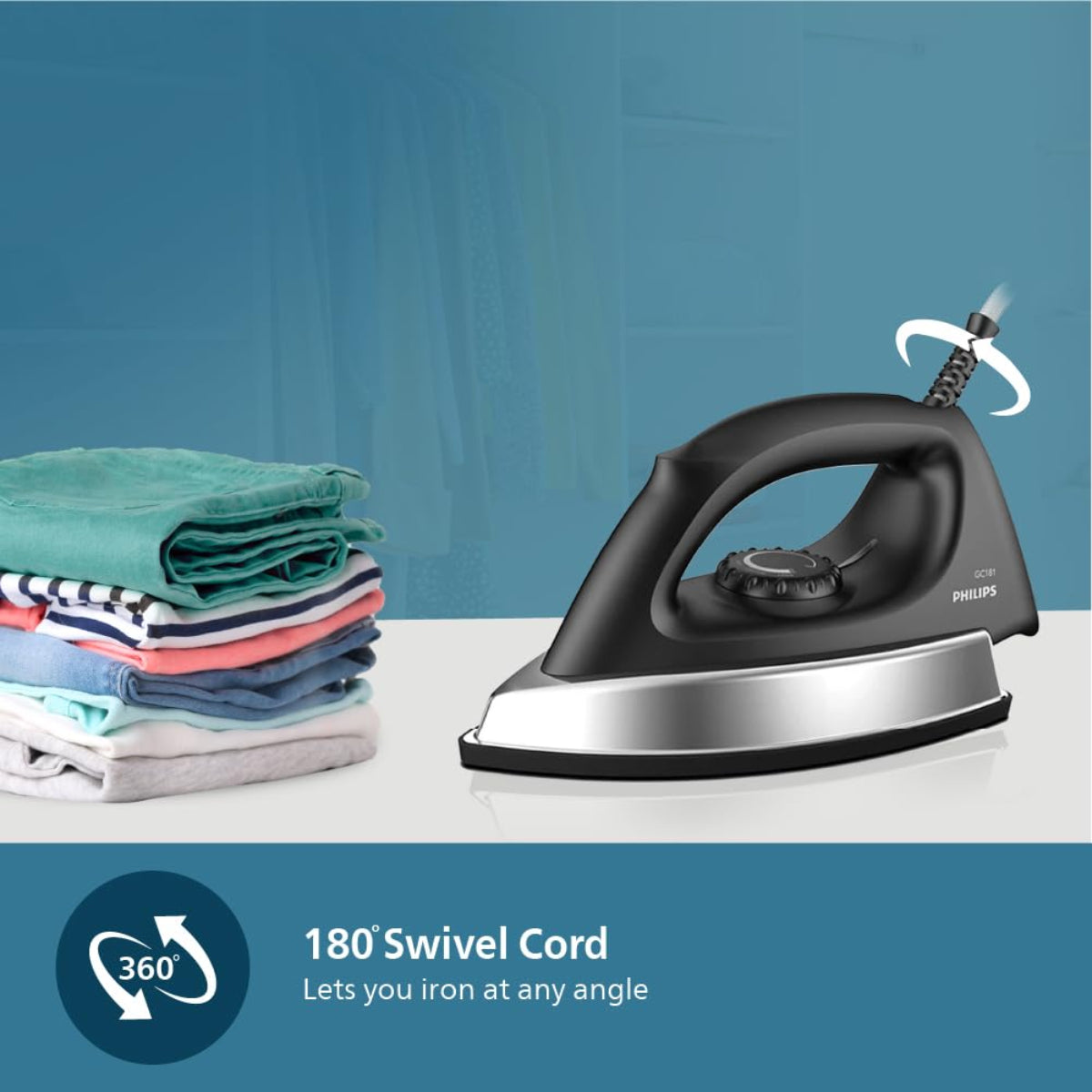 Philips 1000 Watt Heavy Weight Dry Iron with Non Stick Coating - GC181/80