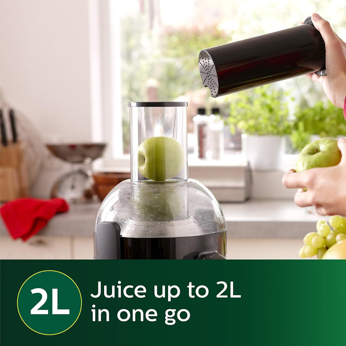 Philips Quick Clean Juicer 800 Watts, 2 Liter Juice Capacity, Black - HR1855/70