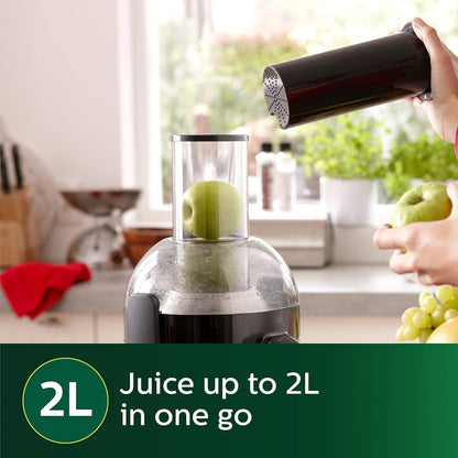 Philips Quick Clean Juicer 800 Watts, 2 Liter Juice Capacity, Black - HR1855/70