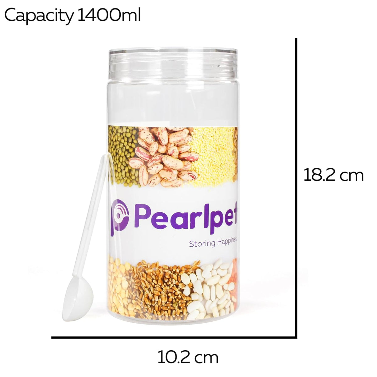 Pearlpet Tiffany Plastic Containers 1400 ML  for Kitchen Storage Set of 6