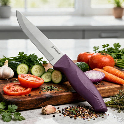 PEARLPET Premium Kitchen Vegetable Knife |Stainless Steel Knife for Kitchen Use | Sharp | Durable | Kitchen Knives (Chaku), 1pc (Purple)
