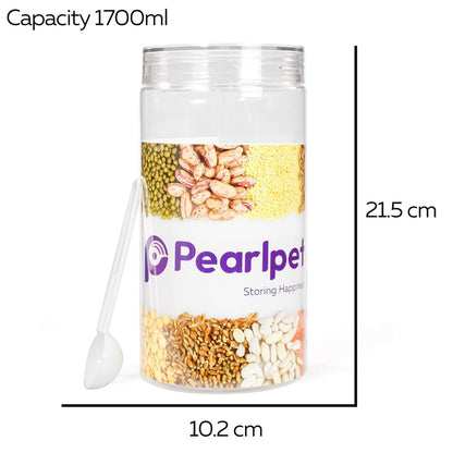 Pearlpet Tiffany Plastic Containers 1700 ML  for Kitchen Storage Set of 6