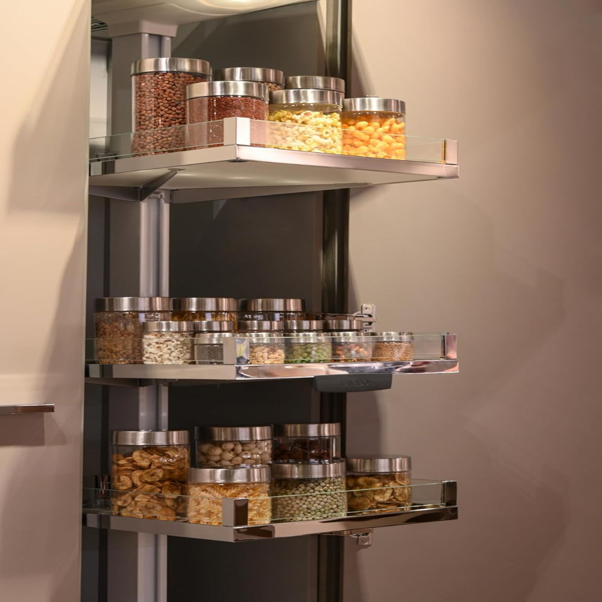 Pearlpet Plus Round Jars with Steel caps Set of 6 - 1000 ml