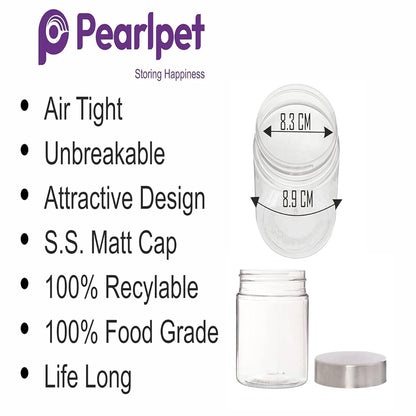 Pearlpet Plus Round Jars with Steel caps Set of 6 - 750 ml