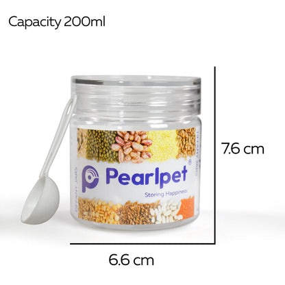 Pearlpet Tiffany Plastic Containers 200 ML  for Kitchen Storage Set of 6