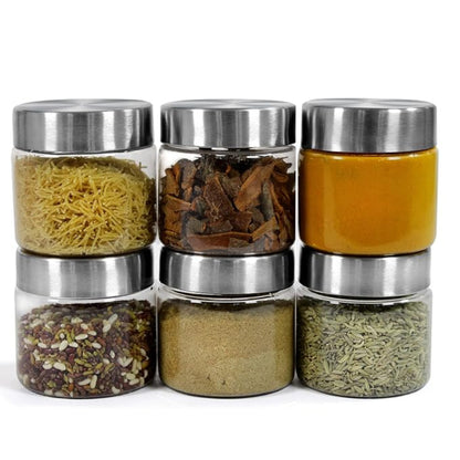 Plus Round Jars with Steel caps Set of 6 - 200 ml