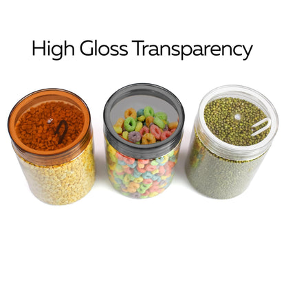 Pearlpet Tiffany Plastic Containers 1000 ML  for Kitchen Storage Set of 6