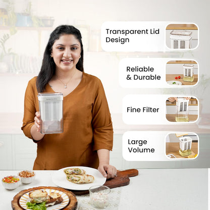 Yogurt Filter – 1800ml Yogurt Filter with Fine Mesh & Lid