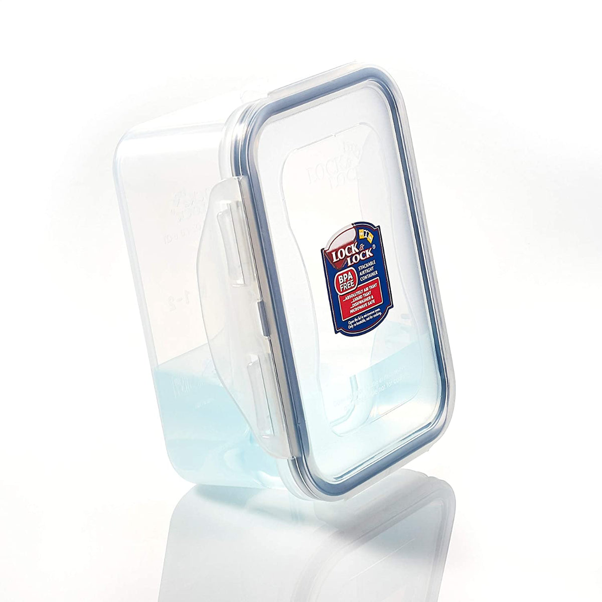 LocknLock Classics Medium Flat Rectangular Food Container with Leak Proof Locking Lid