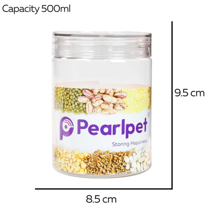 Pearlpet Tiffany Plastic Containers 500 ML  for Kitchen Storage Set of 6
