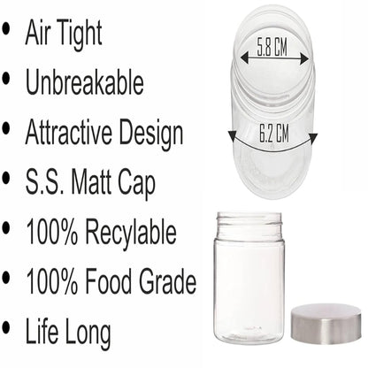 Plus Round Jars with Steel caps Set of 6 - 200 ml