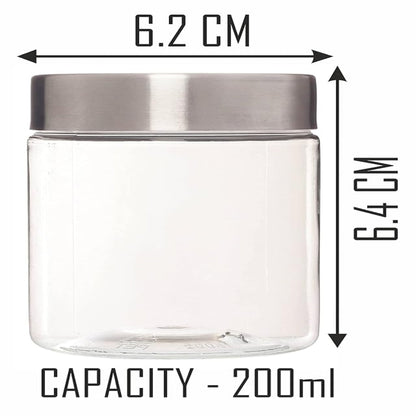 Plus Round Jars with Steel caps Set of 6 - 200 ml