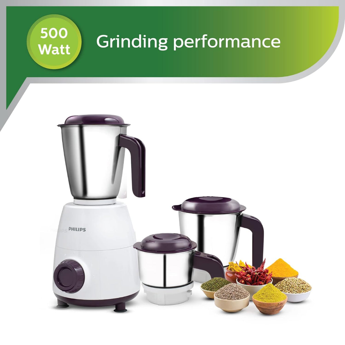 Philips 500W Mixer Grinder with 3 Jars - HL7505/00