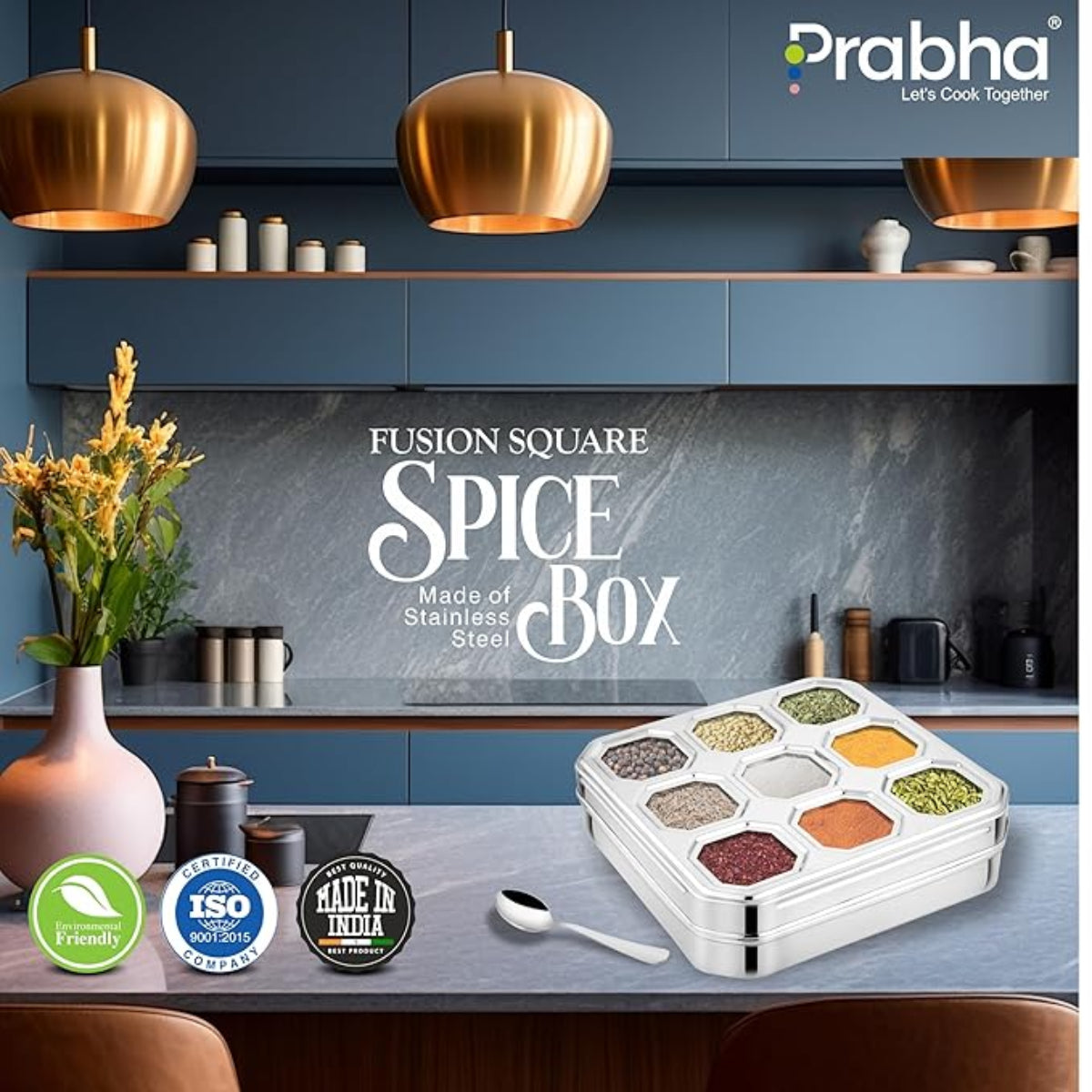 Prabha Stainless Steel Fusion Square Spice