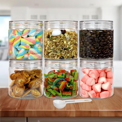 Pearlpet Tiffany Plastic Containers 500 ML  for Kitchen Storage Set of 6