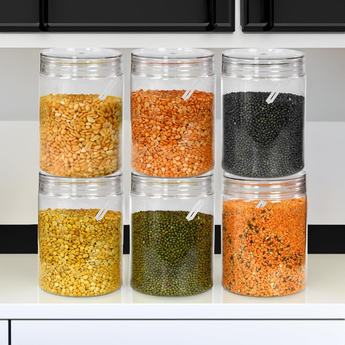 Pearlpet Tiffany Plastic Containers 1000 ML  for Kitchen Storage Set of 6