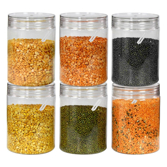 Pearlpet Tiffany Plastic Containers 1000 ML  for Kitchen Storage Set of 6
