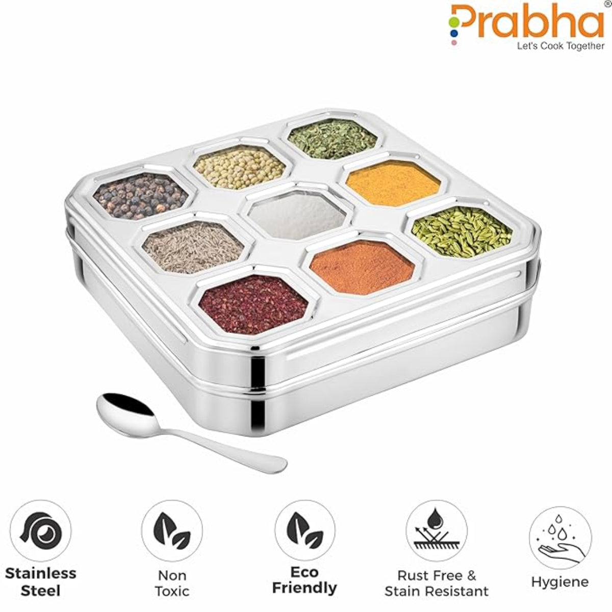 Prabha Stainless Steel Fusion Square Spice