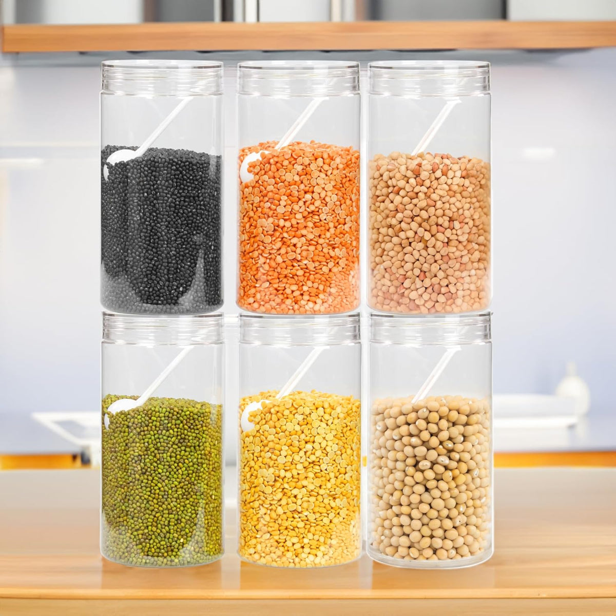 Pearlpet Tiffany Plastic Containers 1700 ML  for Kitchen Storage Set of 6
