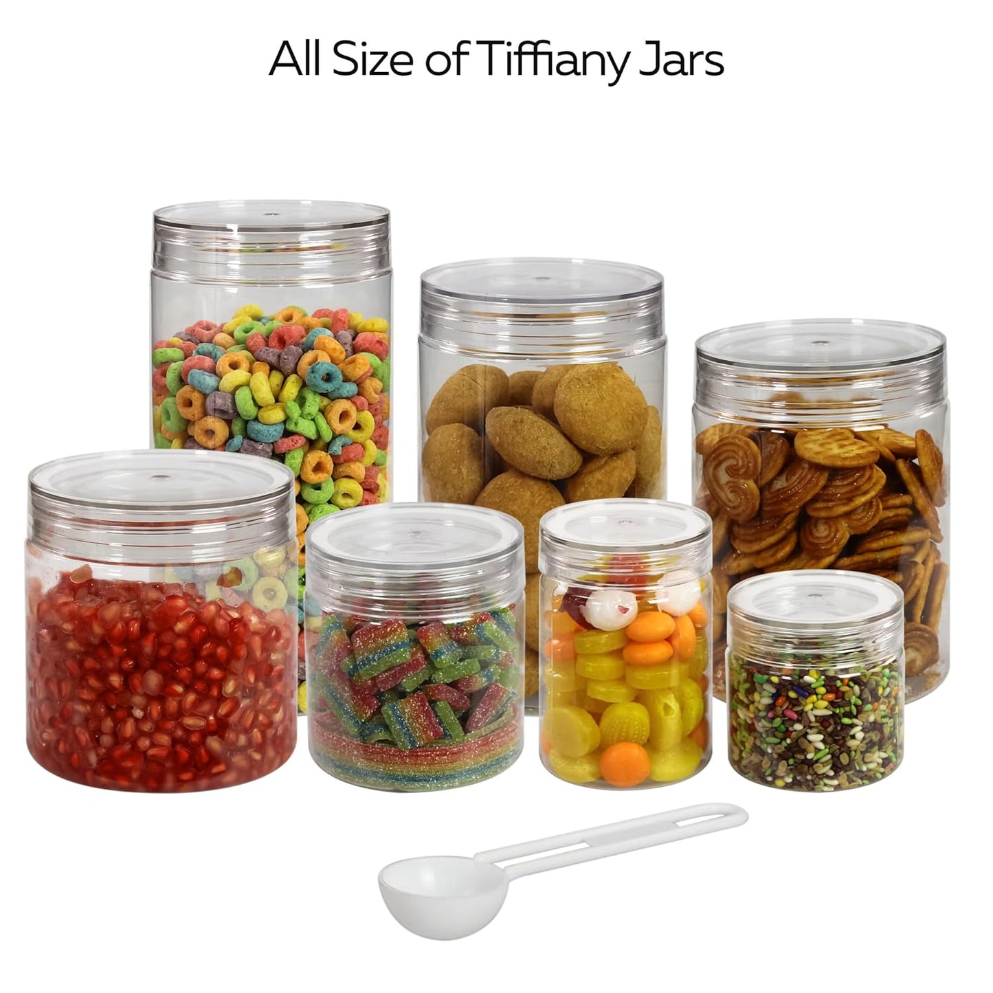 Pearlpet Tiffany Plastic Containers 200 ML  for Kitchen Storage Set of 6