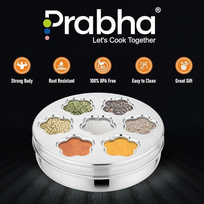 Prabha Stainless Steel Sunflower Spice Box