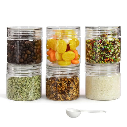 Pearlpet Tiffany Plastic Containers 200 ML  for Kitchen Storage Set of 6